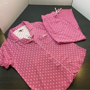 NWT Karen Neuburger Pink and White Pajama Set